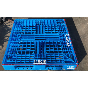 Blue Plastic Pallet - 110cm x 110cm x 15cm